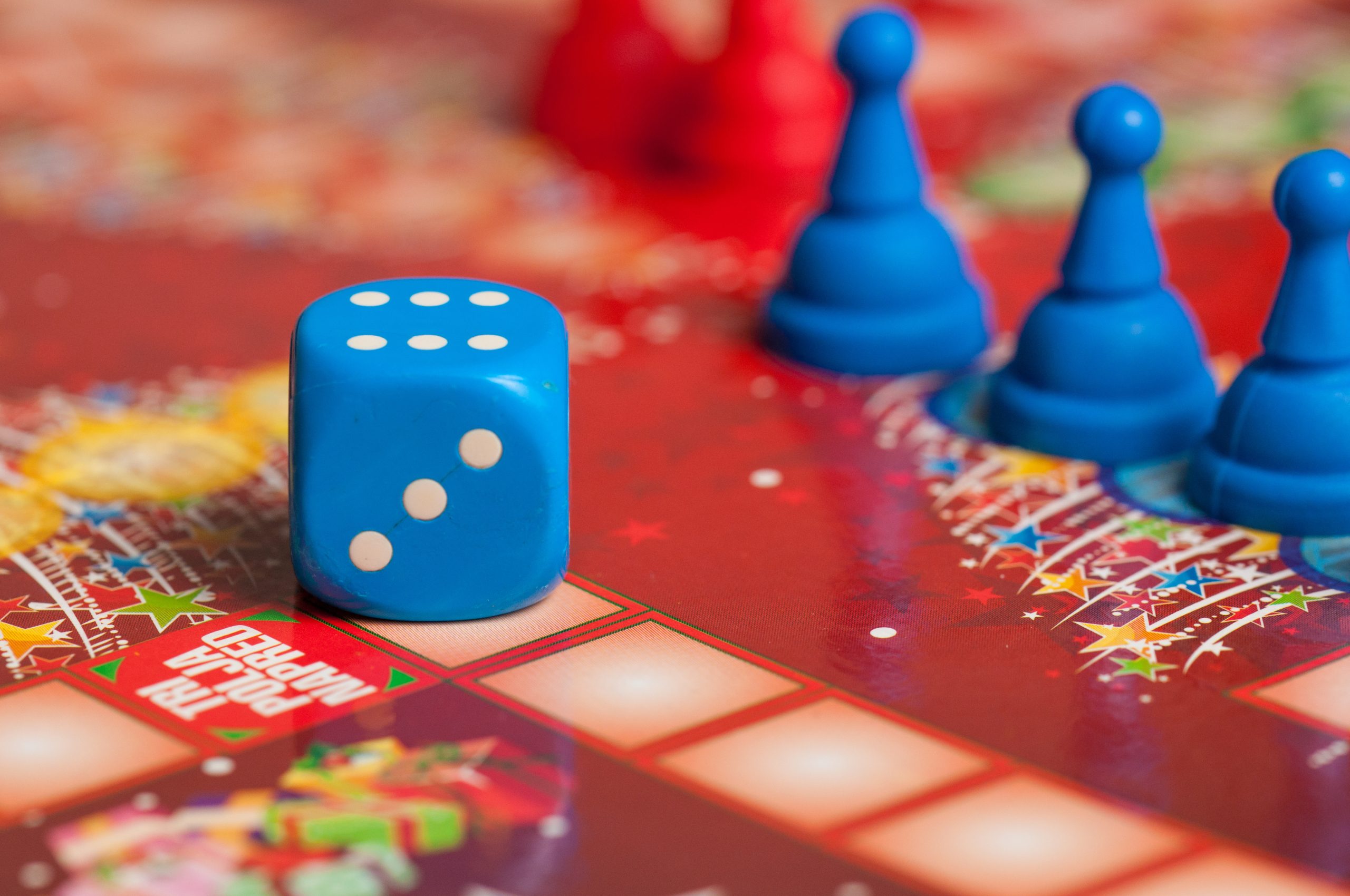Social game.Blue and red figure.